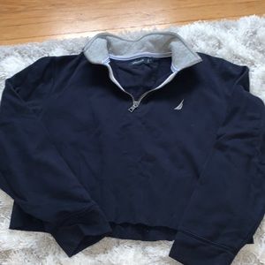 Nautica Cropped Zip-Up Sweatshirt